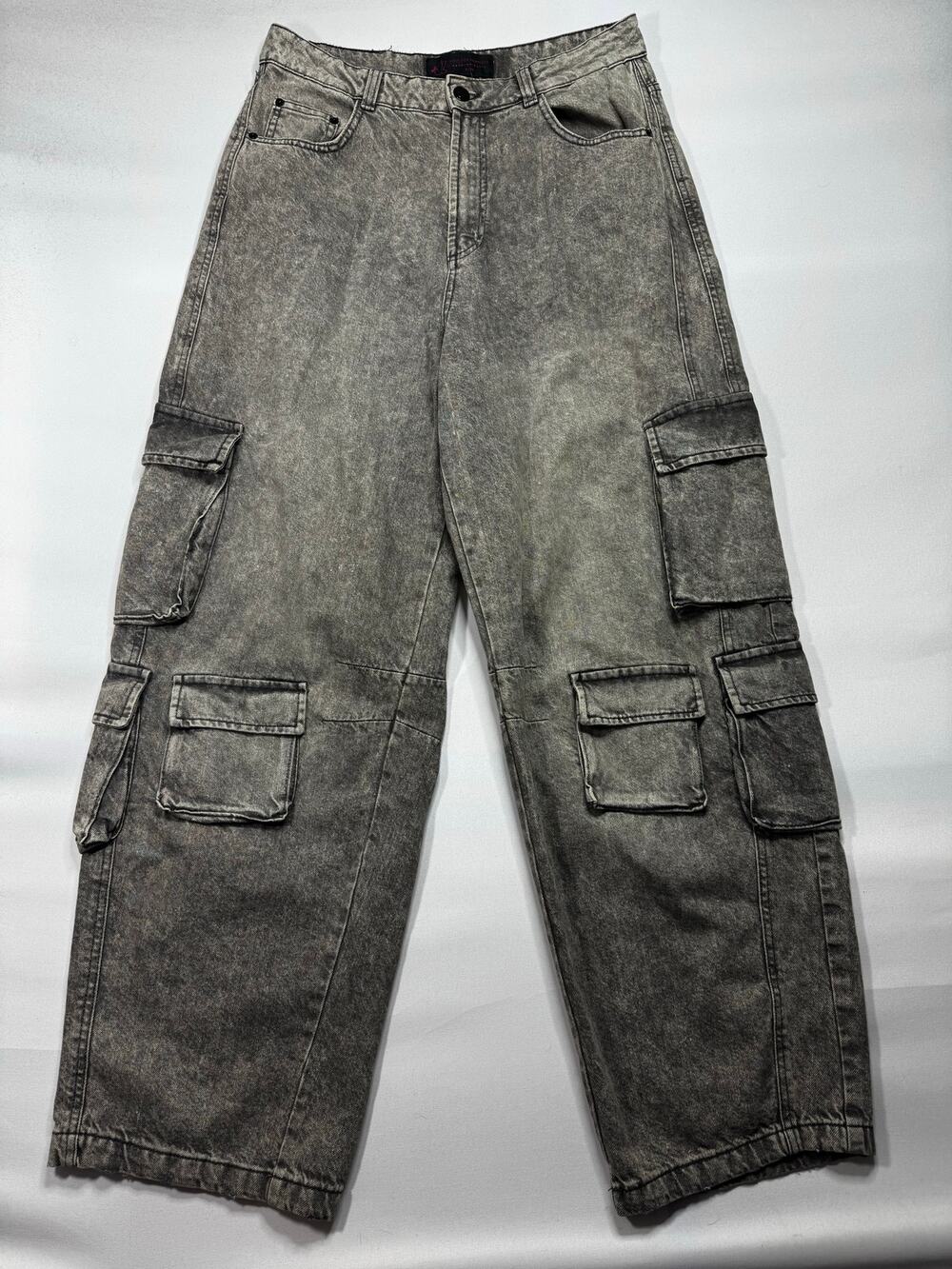 Love For Humanity Women's Baggy Gray Cargo Denim Jeans - Size‎ 9/29 (30x30)
